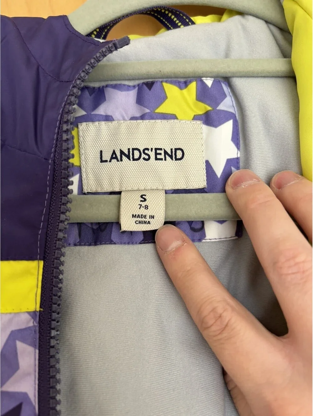 Lands End Hooded Winter Jacket/Coat Girls 7-8 S Purple